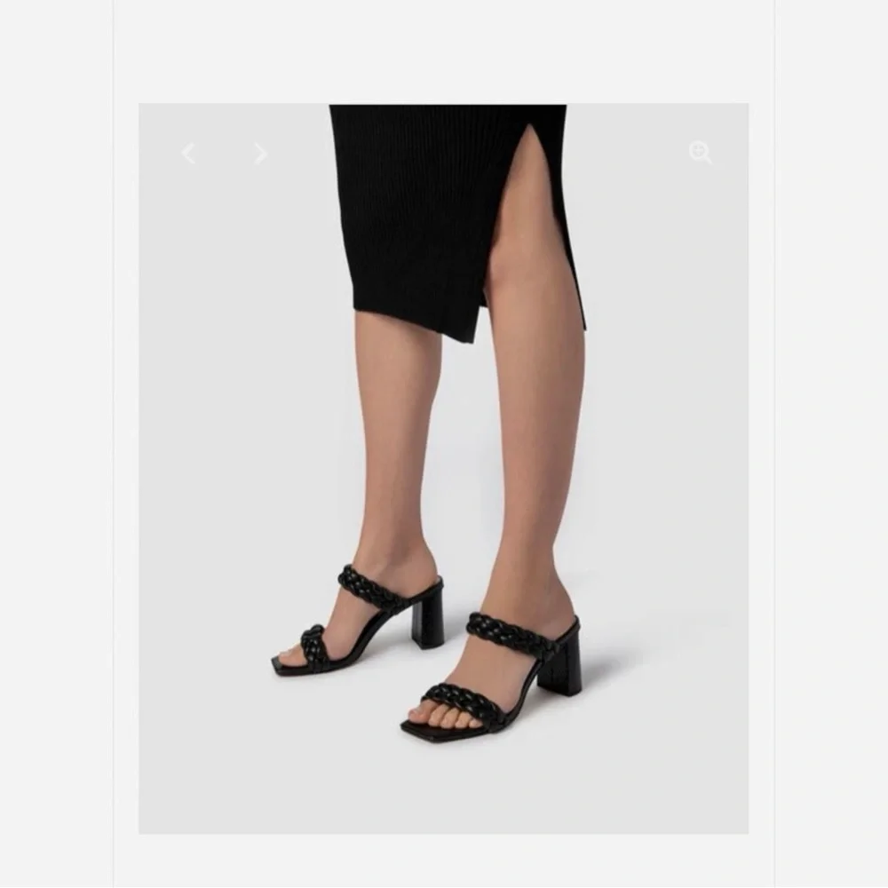 Dolce Vita Paily Braided Slide Sandal Black Heeled Sandals